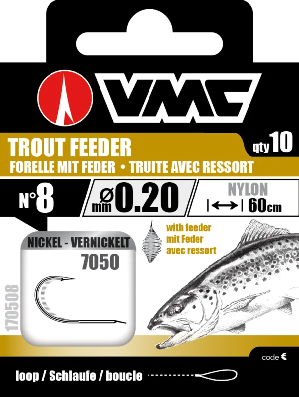 Highlight Montierte-haken Vmc 7050 Forellen Spezial mit Feder - n°6 auf 25/100